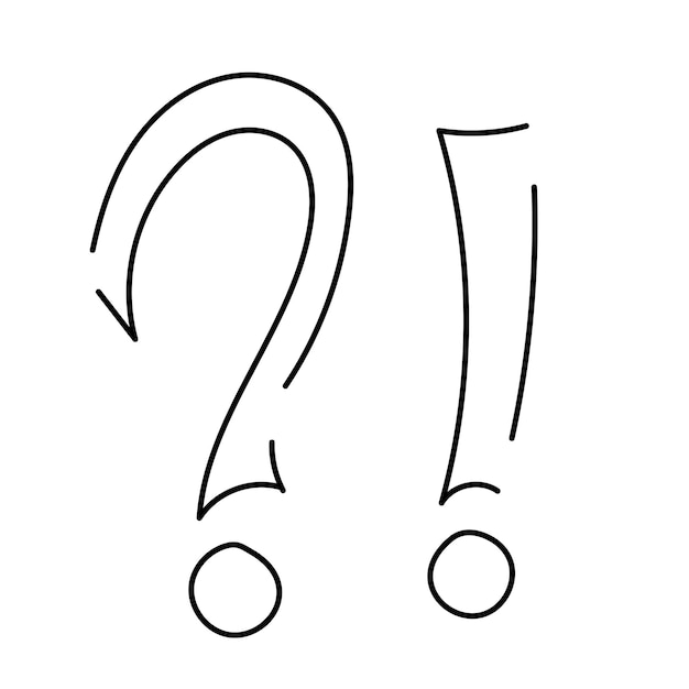 Doodle Question and exclamation signs