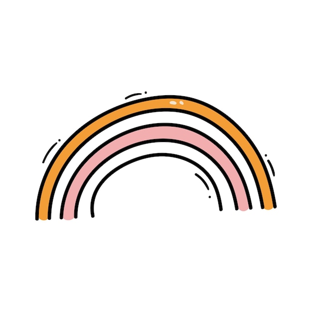 Doodle retro cool rainbow Trend vector illustration