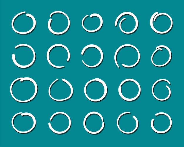 Doodle ronde circulaire witte frames set Hand getekende cirkel frame grenzen sjabloon collectie Vector