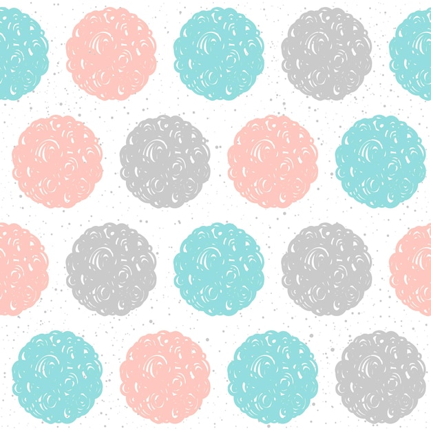 Doodle round seamless pattern background. abstract handmade round pattern for card, invitation, bag, wallpaper, album, scrapbook, holiday wrapping paper, textile fabric, garment, t-shirt etc