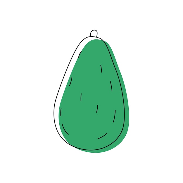 Doodle schets avocado met vlek vector illustratie voor verpakking