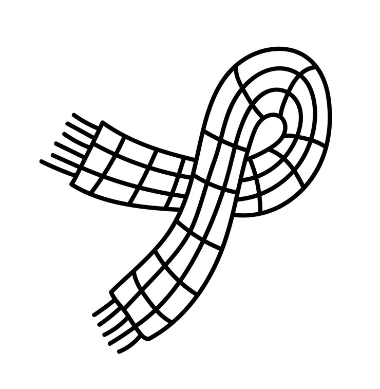 Doodle schets gezellige sjaal. Vector hand getekende illustratie van warme kleren