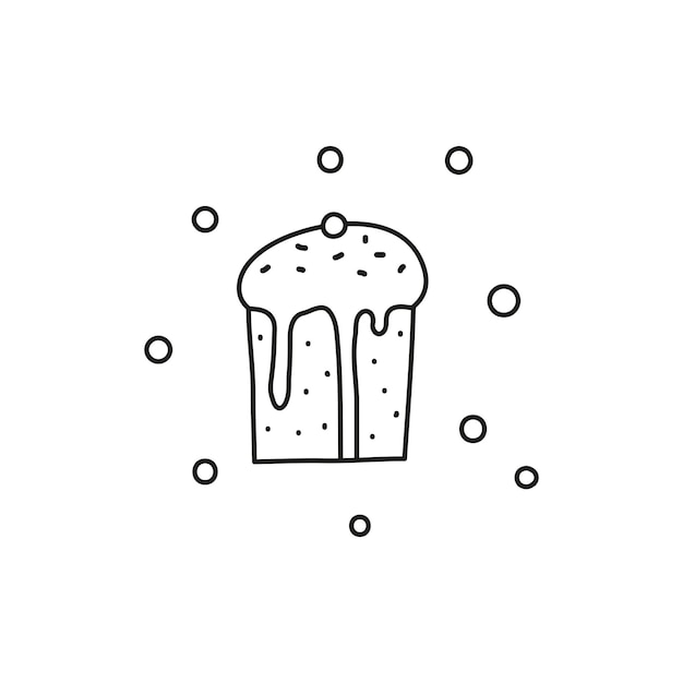 Doodle schets pasen kulich cake