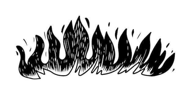 Vector doodle schets stijl van hand getrokken vuur vectorillustratie