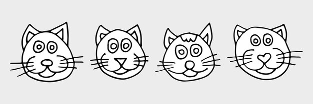 Doodle set of cats