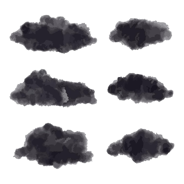 doodle set of clouds vector illustration