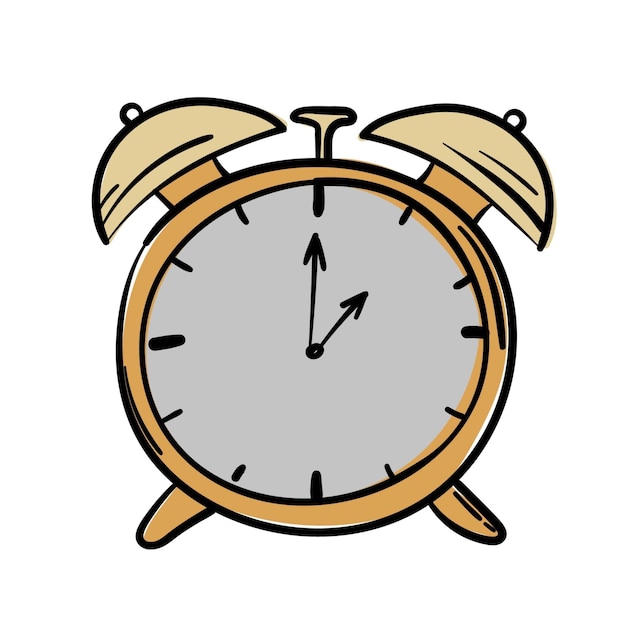 Doodle Simple Alarm Clock Sticker