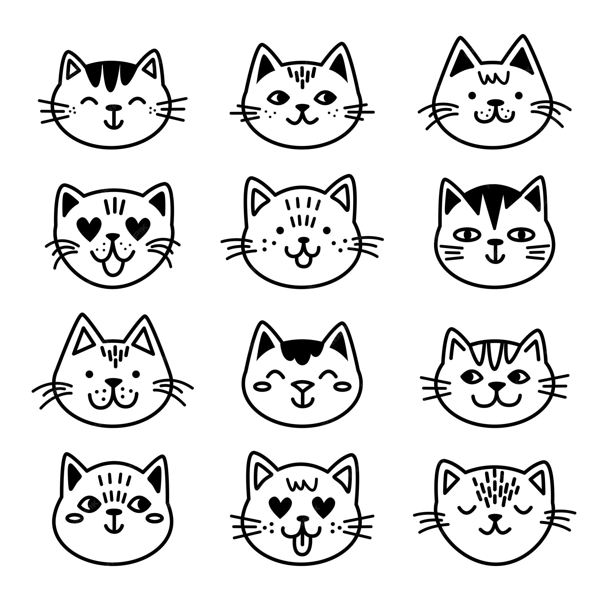 Cat Clipart-icon style cat simple drawing