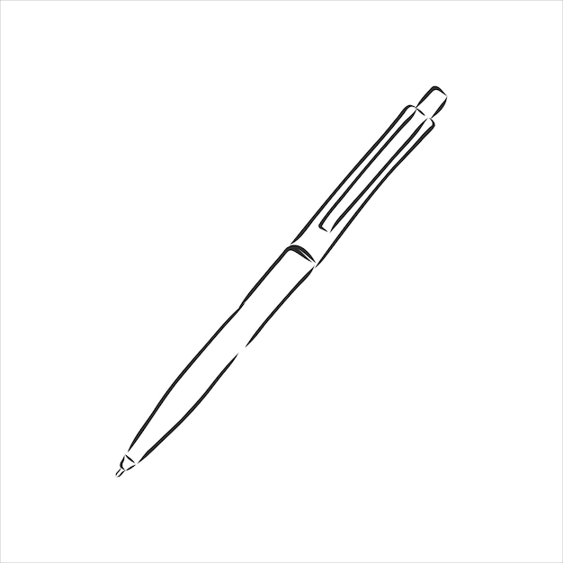 Doodle sketch of Pencil concept on white background Icon in hand drawing design style.