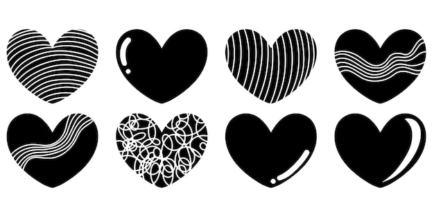 Doodle sketch style of hearts icon vector illustration for concept design