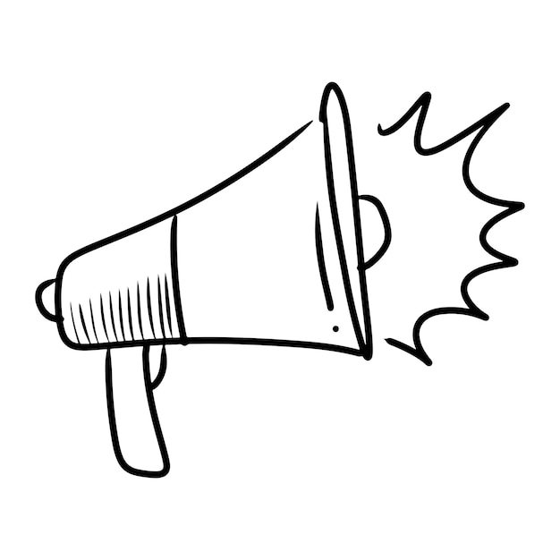 Doodle sketch style of megaphone vector illustration for concept design