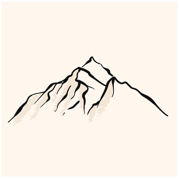 Doodle sketch style of mountain vector illustration for concept design illustration style doodle and