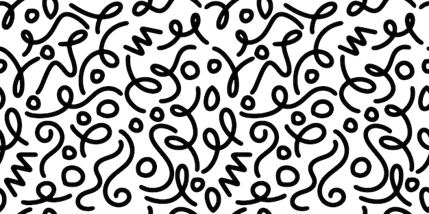 Doodle sketch style of Simple childish scribble for children or trendy design seamless pattern creative minimalist style art background