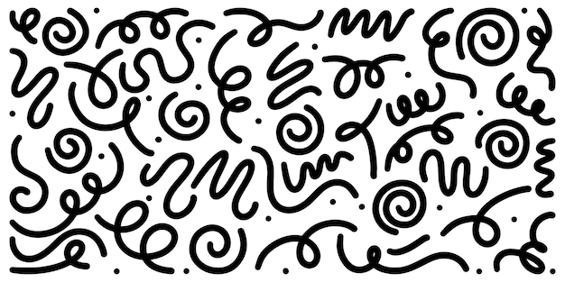 Vettore doodle stile schizzo di semplice scarabocchio infantile su sfondo bianco per il concept design