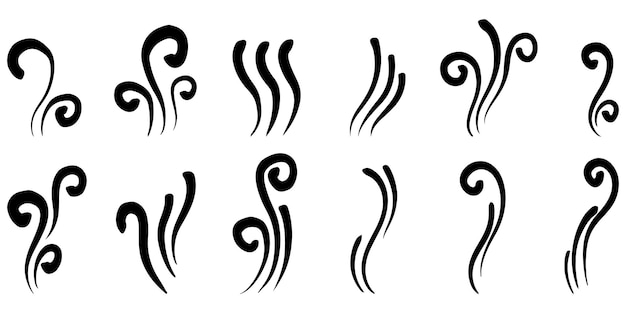 Doodle sketch style of smoke symbol drawn illustration for concept design