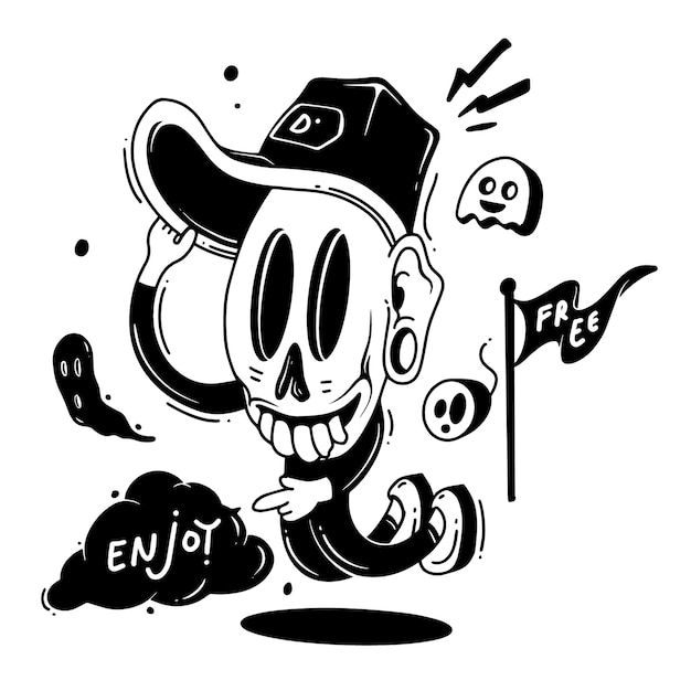 Doodle skull enjoy