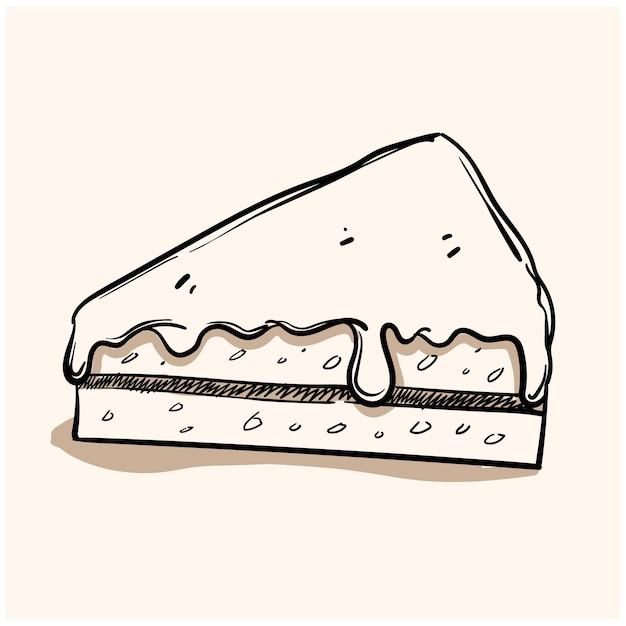 Doodle slice cake with sprinkles and cream background