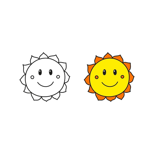 Doodle smiley zon pictogrammen