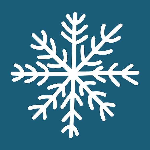Doodle snowflake vector illustration hand drawn simple snowflake isolated