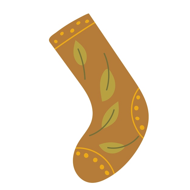 Doodle sock in flat style isolated vector