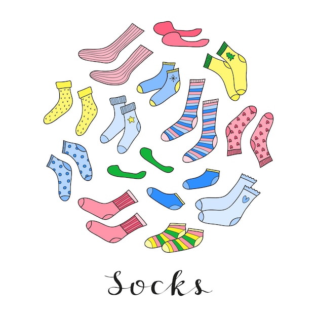 Doodle socks in circle