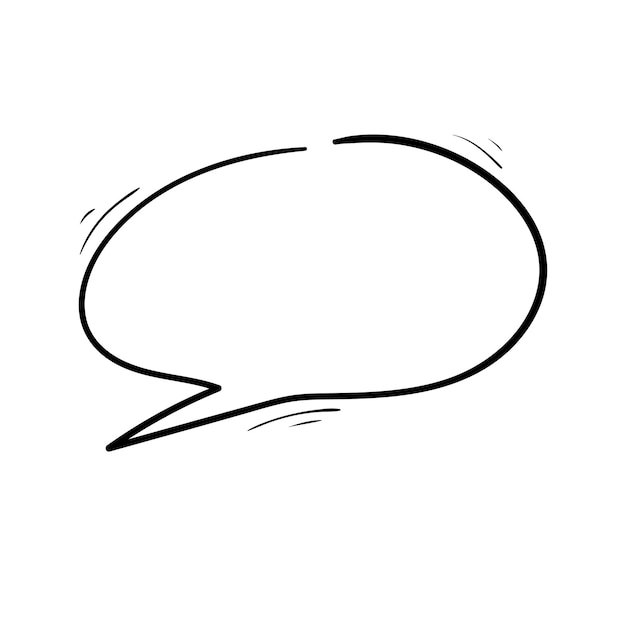 Doodle speech bubble hand drawn cloud shape cloud in sketch style comic speech bubble chat