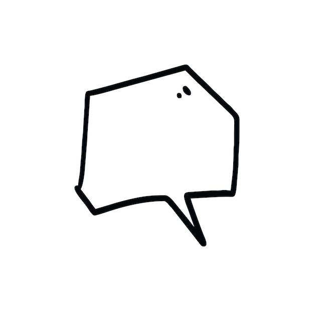 A doodle of a speech bubble with a rectangle in the middle.