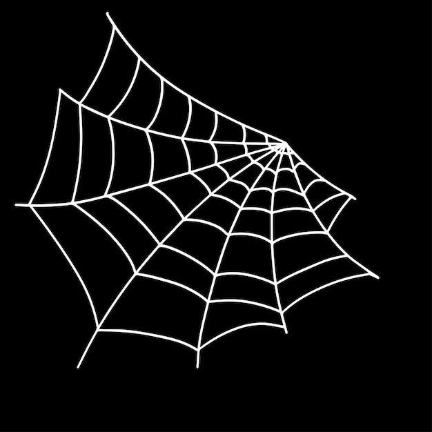 Doodle spider web icon isolated on white Halloween symbol Sketch vector stock illustration