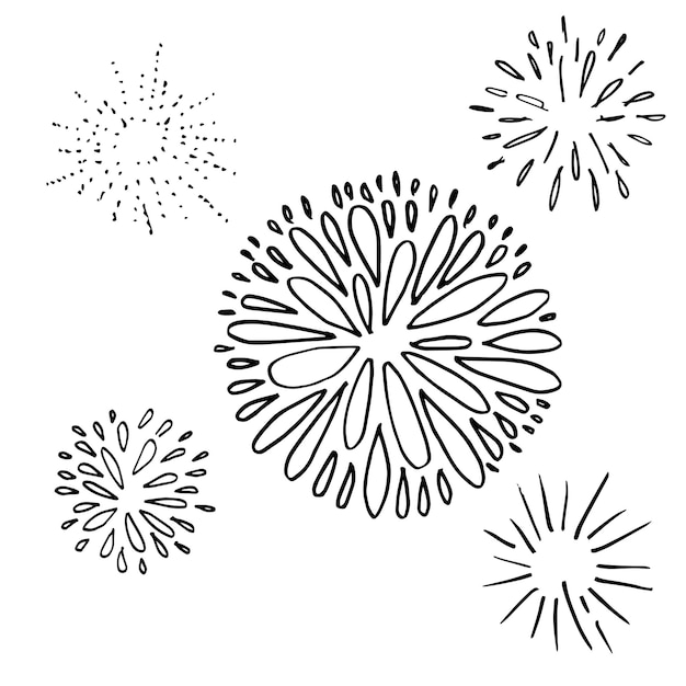 Каракули звездообразования изолированы на белом фоне, нарисованные вручную из элементов дизайна солнечных лучей, векторная иллюстрация