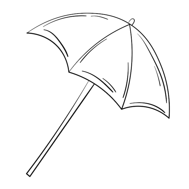 Doodle sticker beach striped umbrella