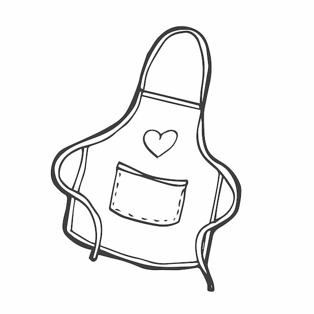 Vector doodle sticker cooking chef apron