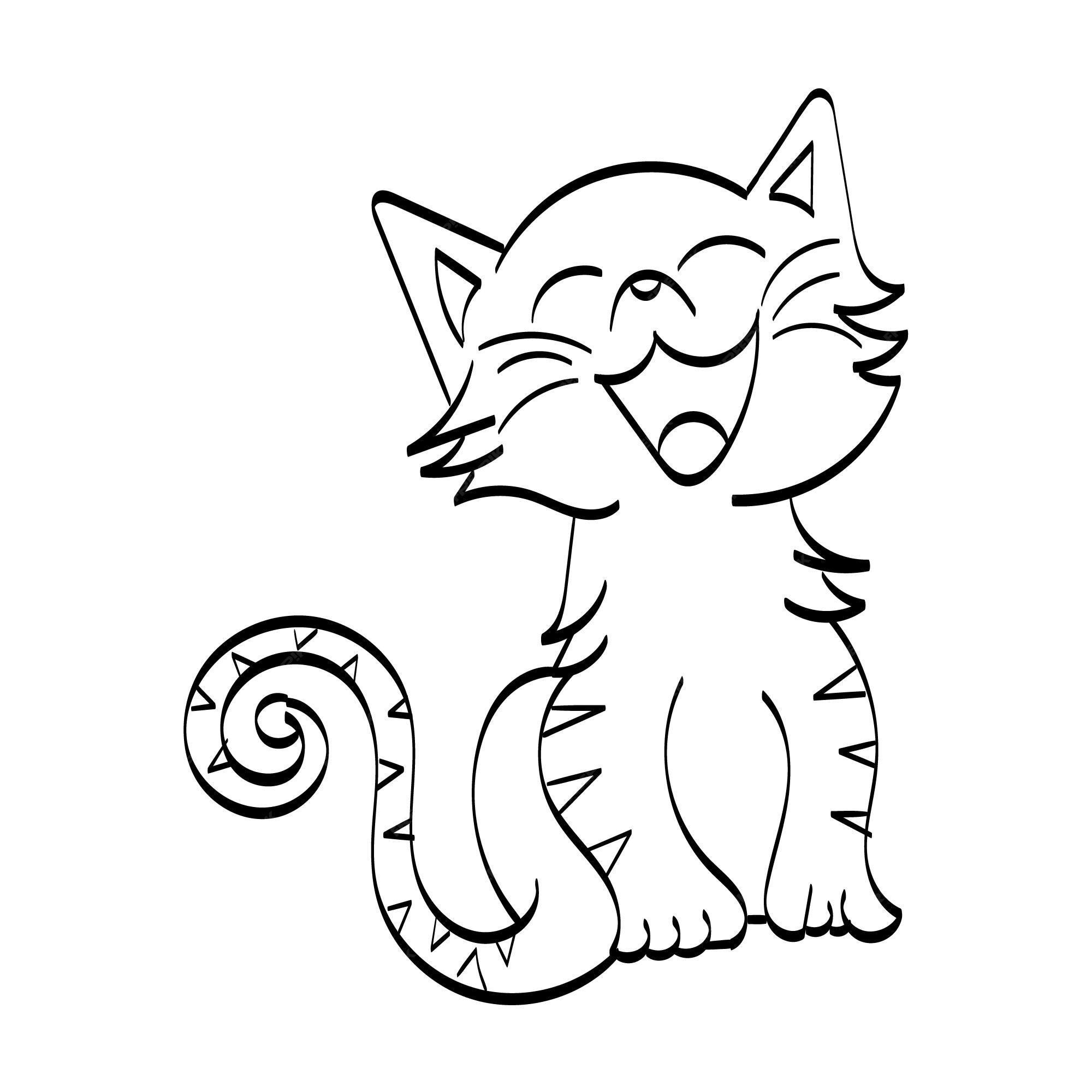 premium-vector-doodle-sticker-cute-pet-cat