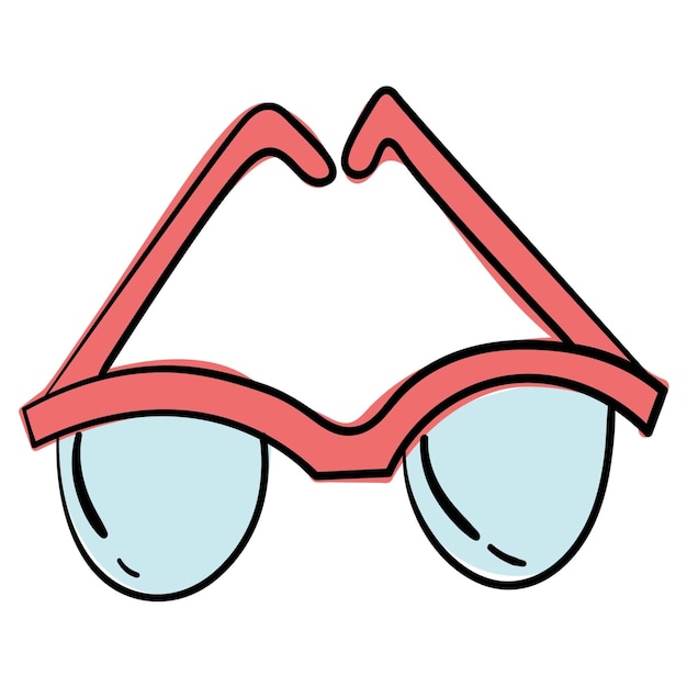 Doodle sticker of cute summer sunglasses