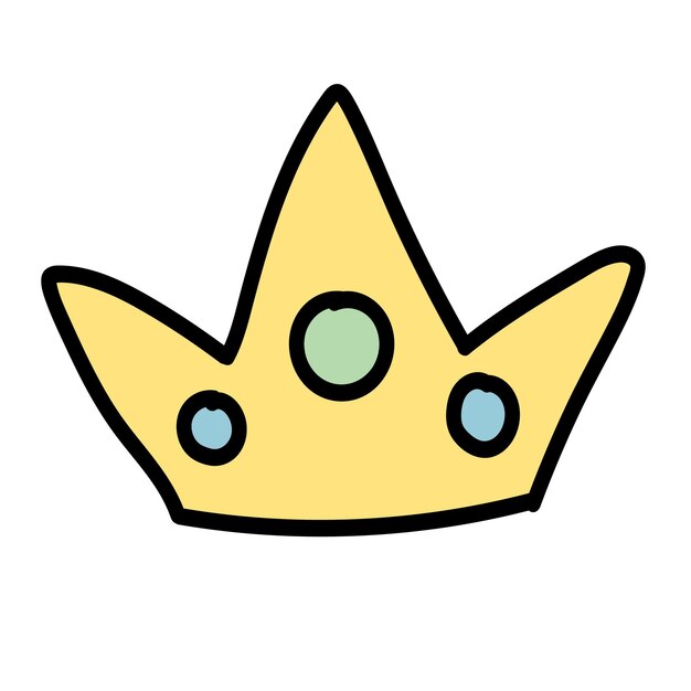 Vector doodle sticker holiday crown for birthday boy