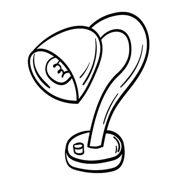 Doodle sticker of an interior lamp in a house