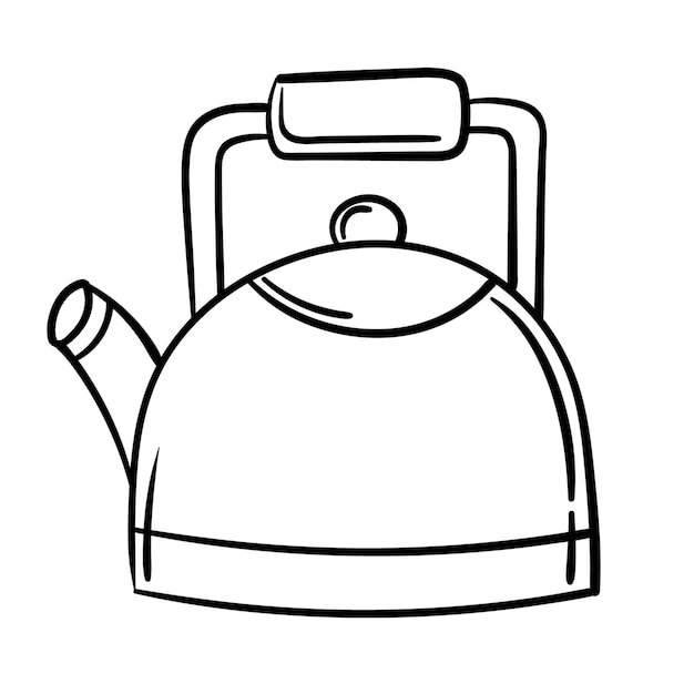 Doodle sticker kettle with hot drink