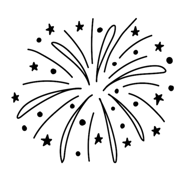 Doodle sticker met vuurwerk, groet