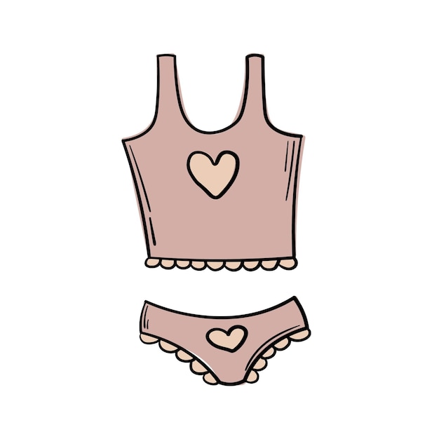 Premium Vector  Doodle sticker of pink underwear for girls