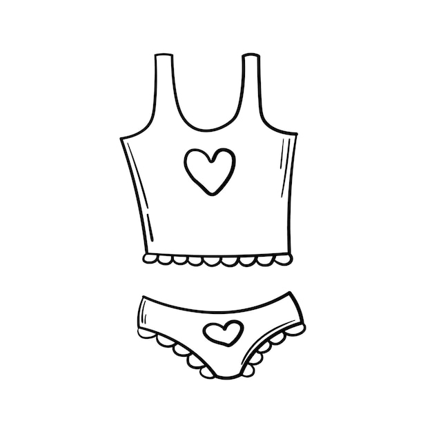 Premium Vector  Doodle sticker of pink underwear for girls