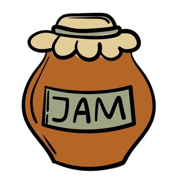 Doodle sticker pot zelfgemaakte jam