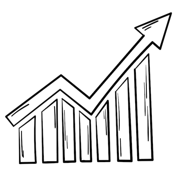 Grafico di successo del progetto adesivo doodle