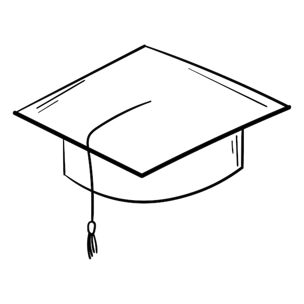 Vector doodle sticker traditional graduation hat