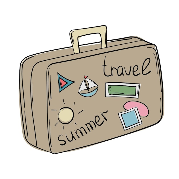 Doodle sticker travel suitcase for travel