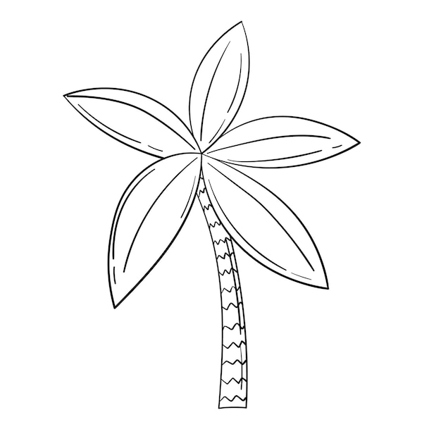 Doodle sticker tropical coconut tree