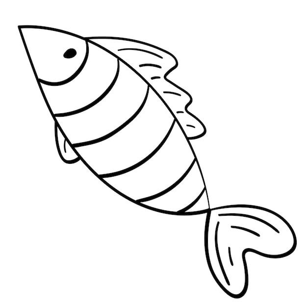 Doodle sticker van cartoon zeevis