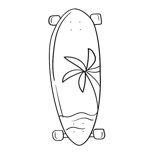 Adesivo doodle con longboard luminosi