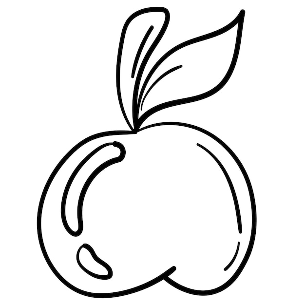 Doodle sticker with crispy apple