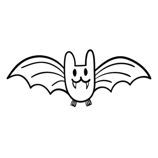 Vector doodle sticker with cute bat