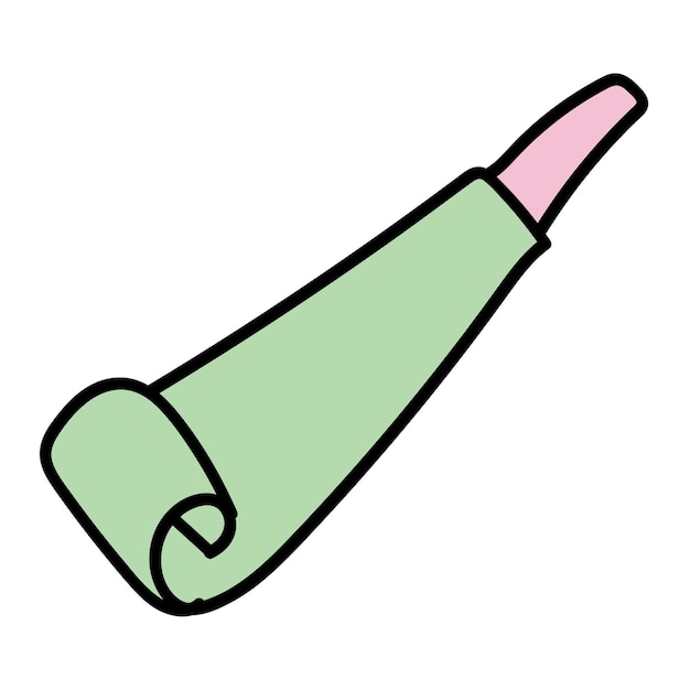 Vector doodle sticker with holiday whistle