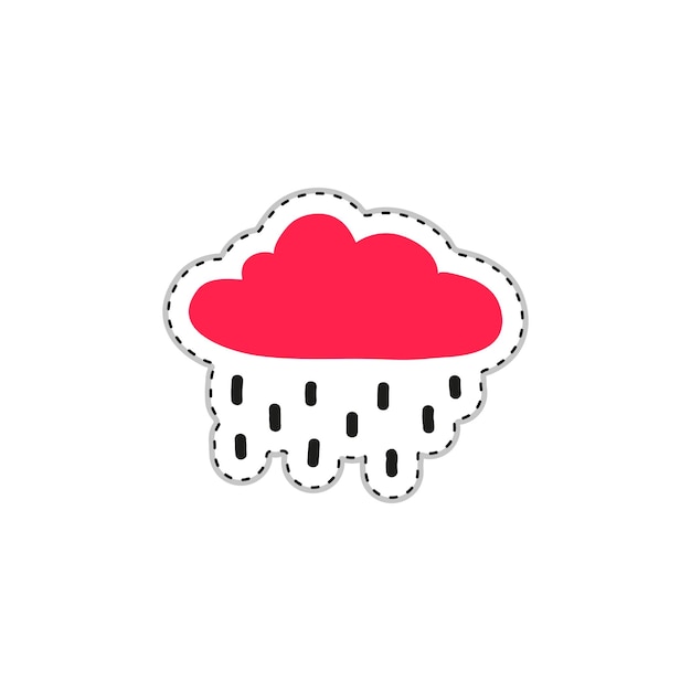 Doodle sticker with rain cloud